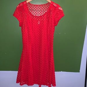 Red lace dress